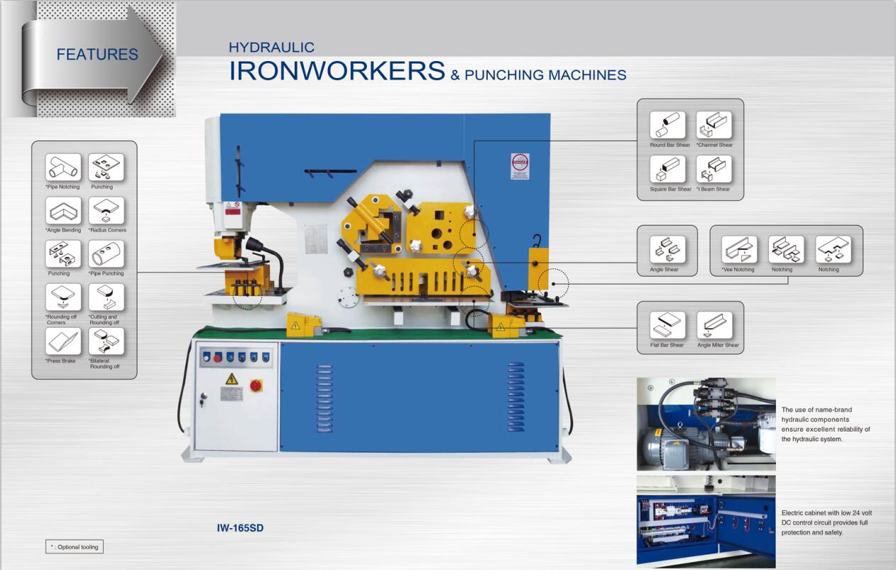 Metal Hydraulic IronWorker Machine Punching And Shearing Machine 金屬液壓鐵工機衝剪機