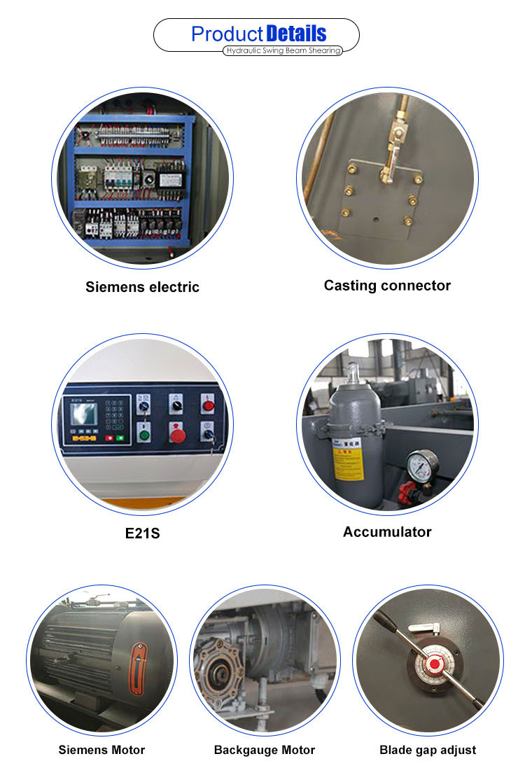 Qc12y-6x5000 Cnc Hydraulic Shearing Machine For Sheet Metal Cutting With Ce Qc12y-6x5000數控液壓剪板機用於鈑金切割與Ce